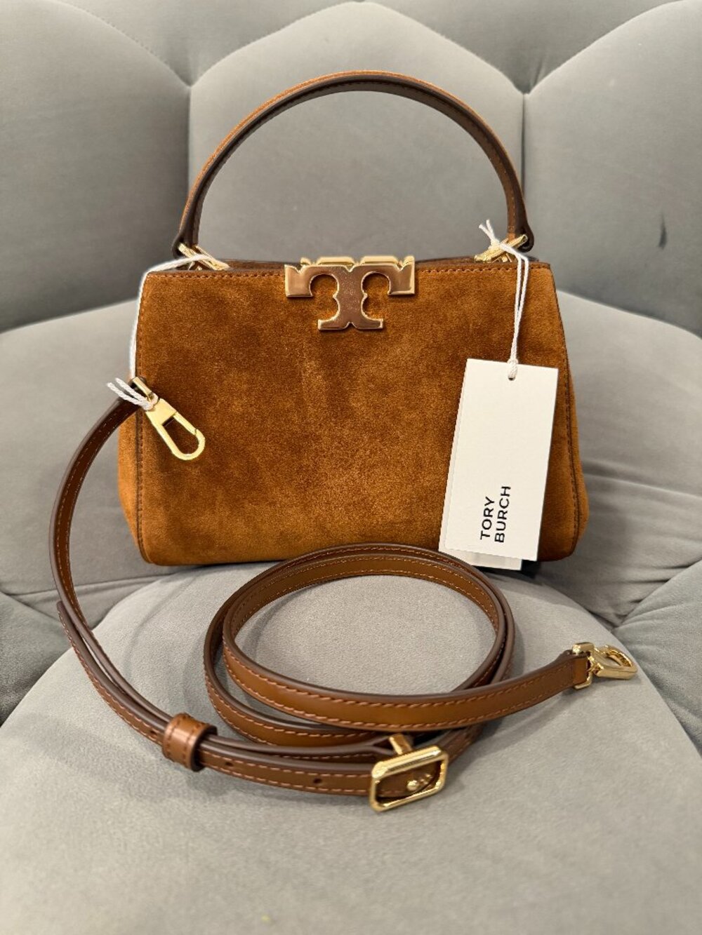 NWT Tory Burch Mini Eleanor Suede Satchel